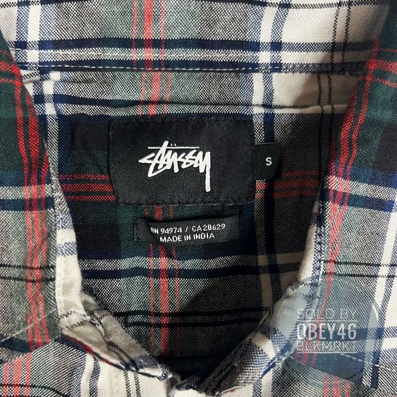 New Stussy Standard Plaid Flannel Shirt Button Up Size S - Picture 2 of 6